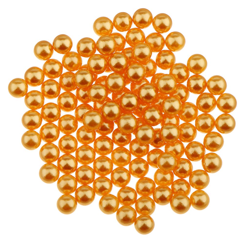 marque generique - 150 pcs imitation perle sans trou abs en plastique charme diy lâche perles or - Perles
