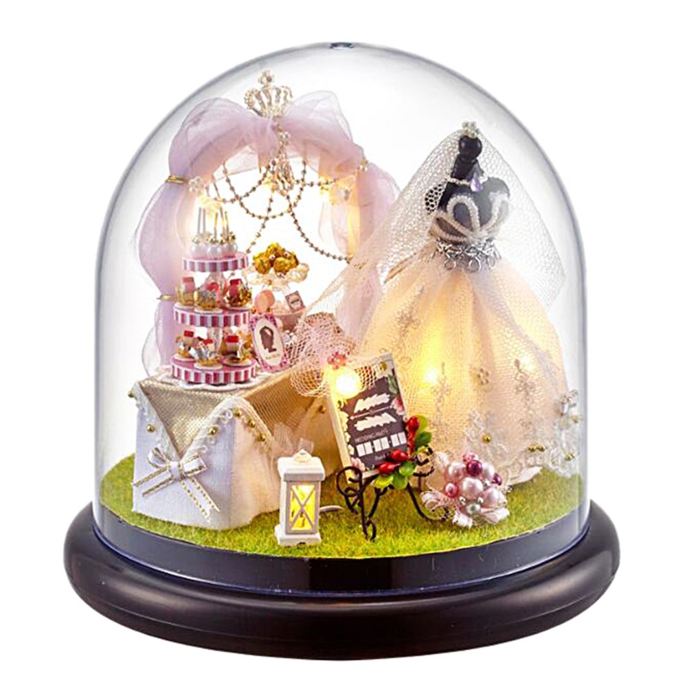 marque generique - Kit Miniature DIY Maison de poupée en bois Glassball pour mariage, cadeau amoureux - Poupées