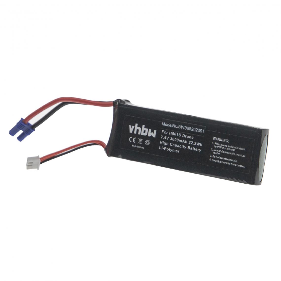 Vhbw - vhbw Batterie compatible avec Hubsan BC6551 drone (3000mAh, 7,4V, Li-polymère) - Accessoires et pièces