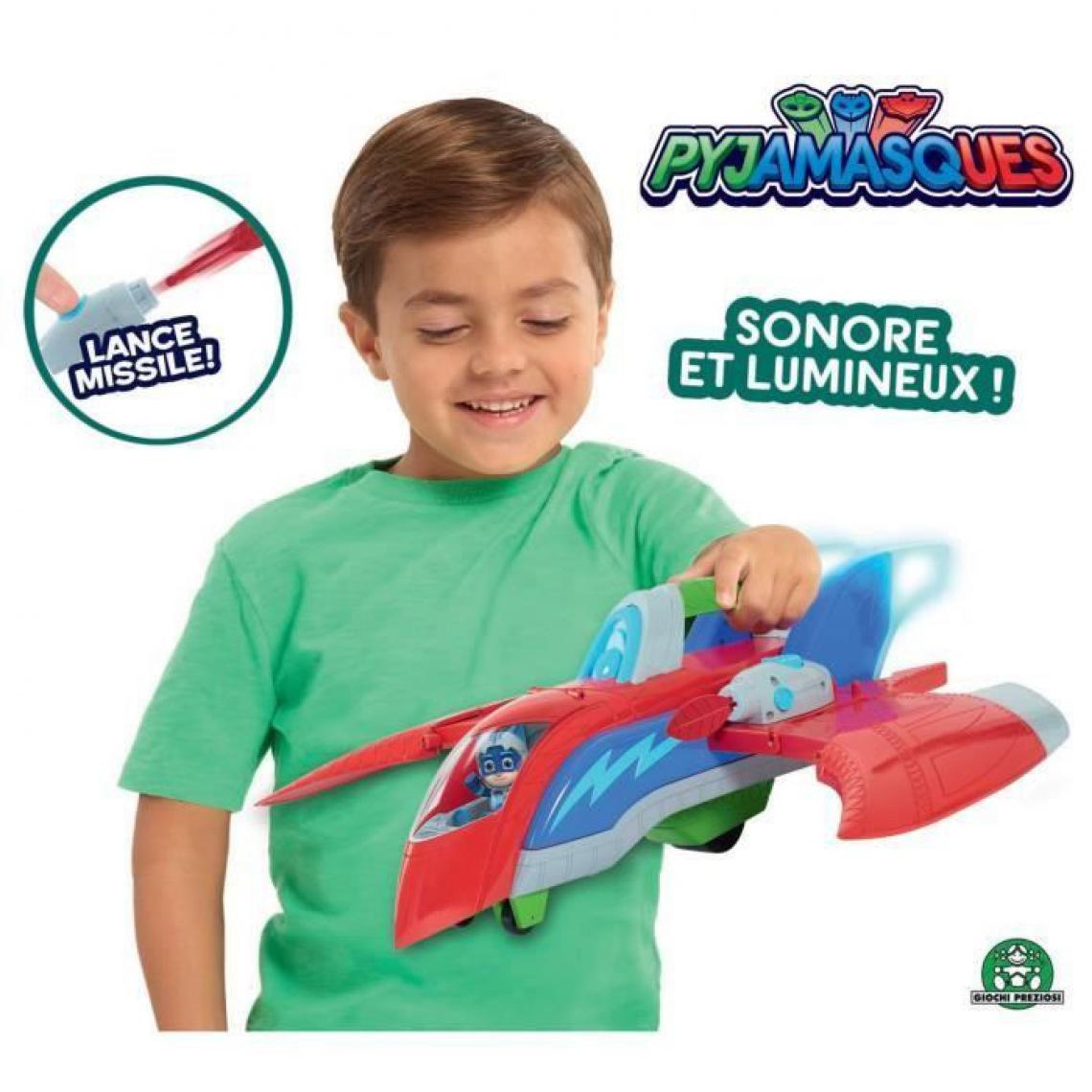 Giochi Preziosi - Pyjamasques - Rescue Jet avec 1 figurine 7,5 cm Sonore et Lumineux - Films et séries