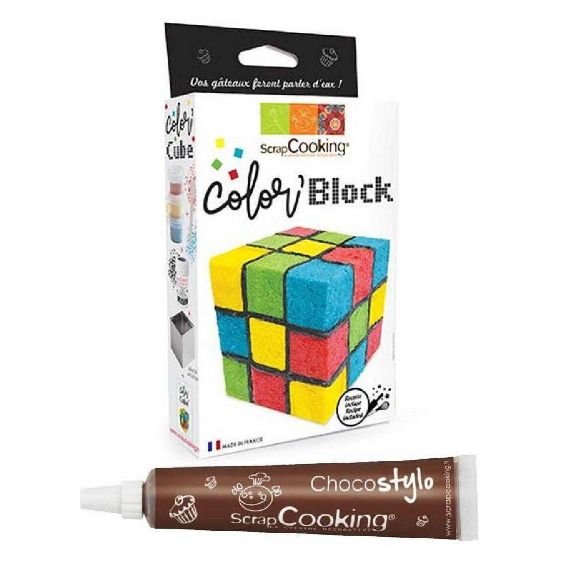 Scrapcooking - Kit gâteau Cube de couleurs + Stylo chocolat - Kits créatifs