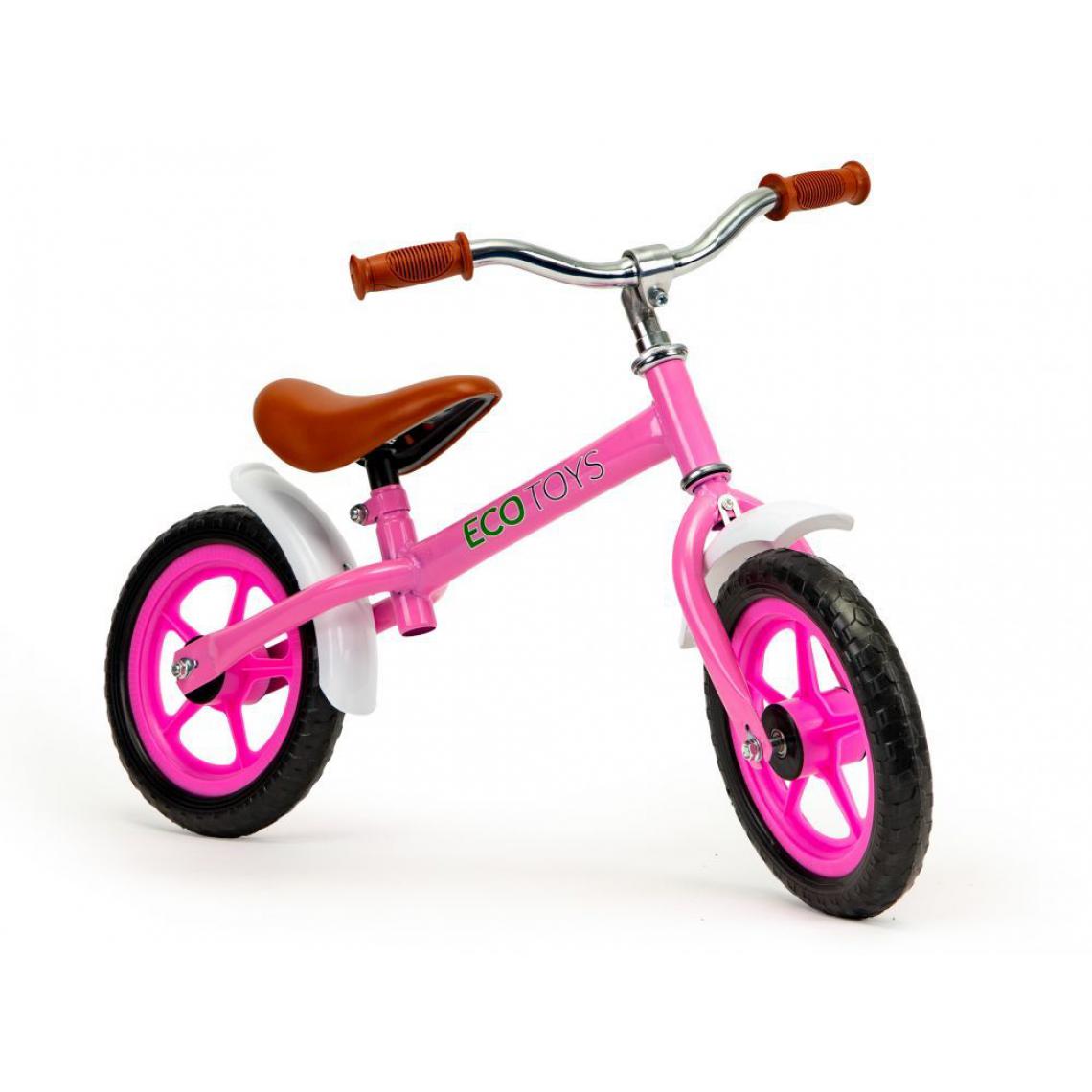 Hucoco - MSTORE | Draisienne avec garde-boue vélo d'enfant trotteur | De : 18 à 36 mois | Réglage en hauteur | Poignées antidérapantes - Rose - Voitures