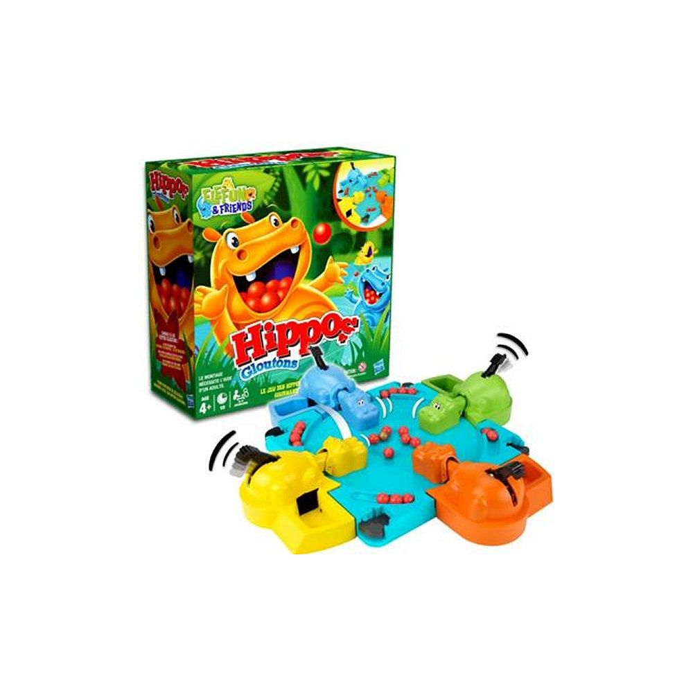 Hasbro - Hippos Gloutons - Jeu de société pour enfants - Jeu rigolo de rapidité - Jeux d'adresse