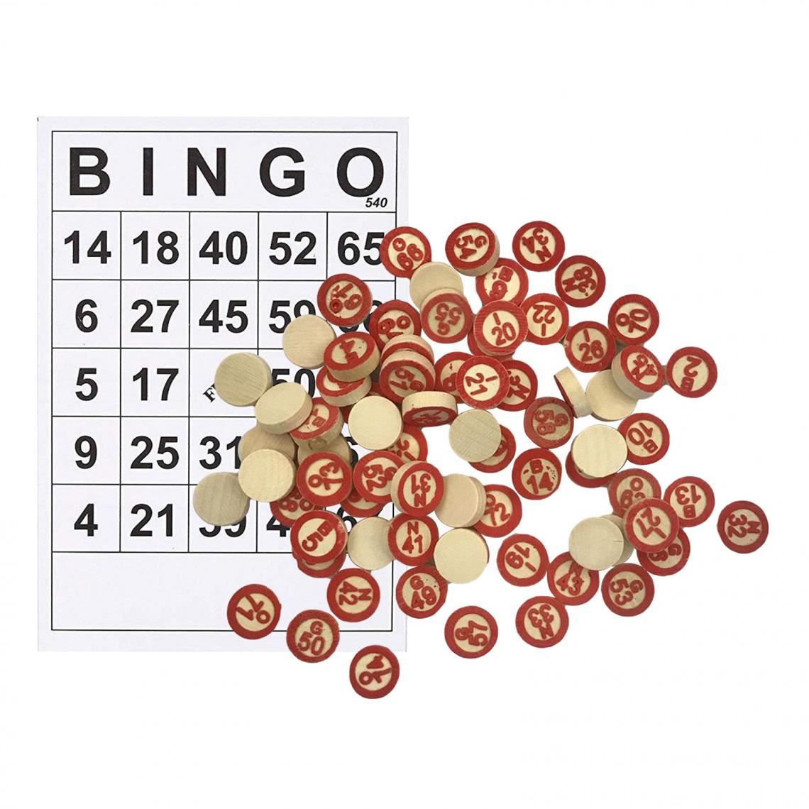 marque generique - Fournitures de Bingo Bingo Cartes avec 75 Bingo Numéros Puces Ensemble pour La Famille Ami Adultes Enfants Jeu Jouet - Les grands classiques