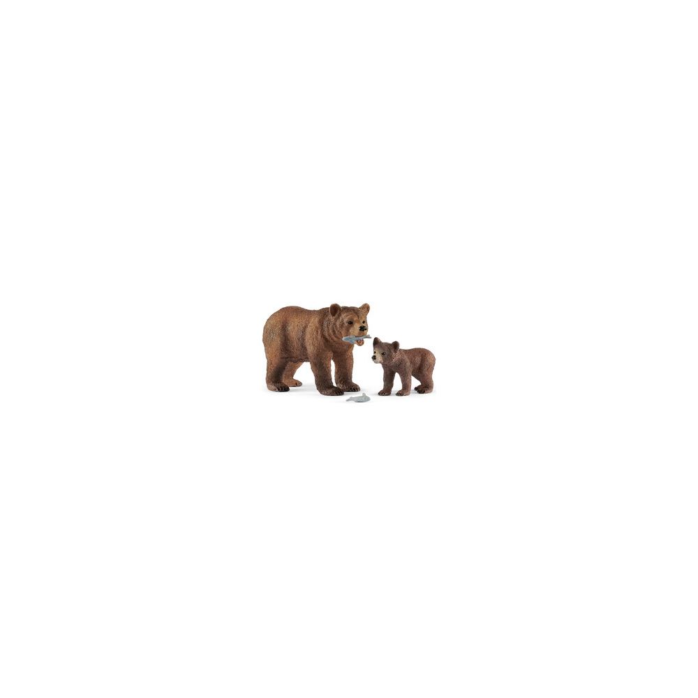 Schleich - Figurines maman Grizzly avec ourson - Films et séries