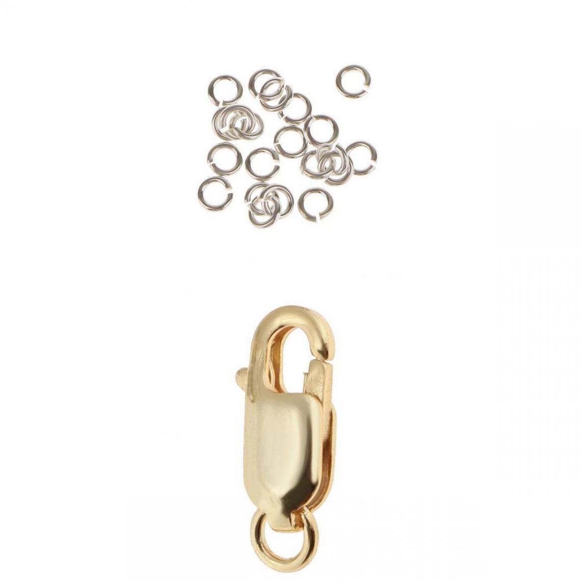 marque generique - Pince à Fermoir en Argent 925 avec Boucle Déployante Dangle Charm Pendentif Connecteur pour Bijoux Perles - 20 Pièces - Perles