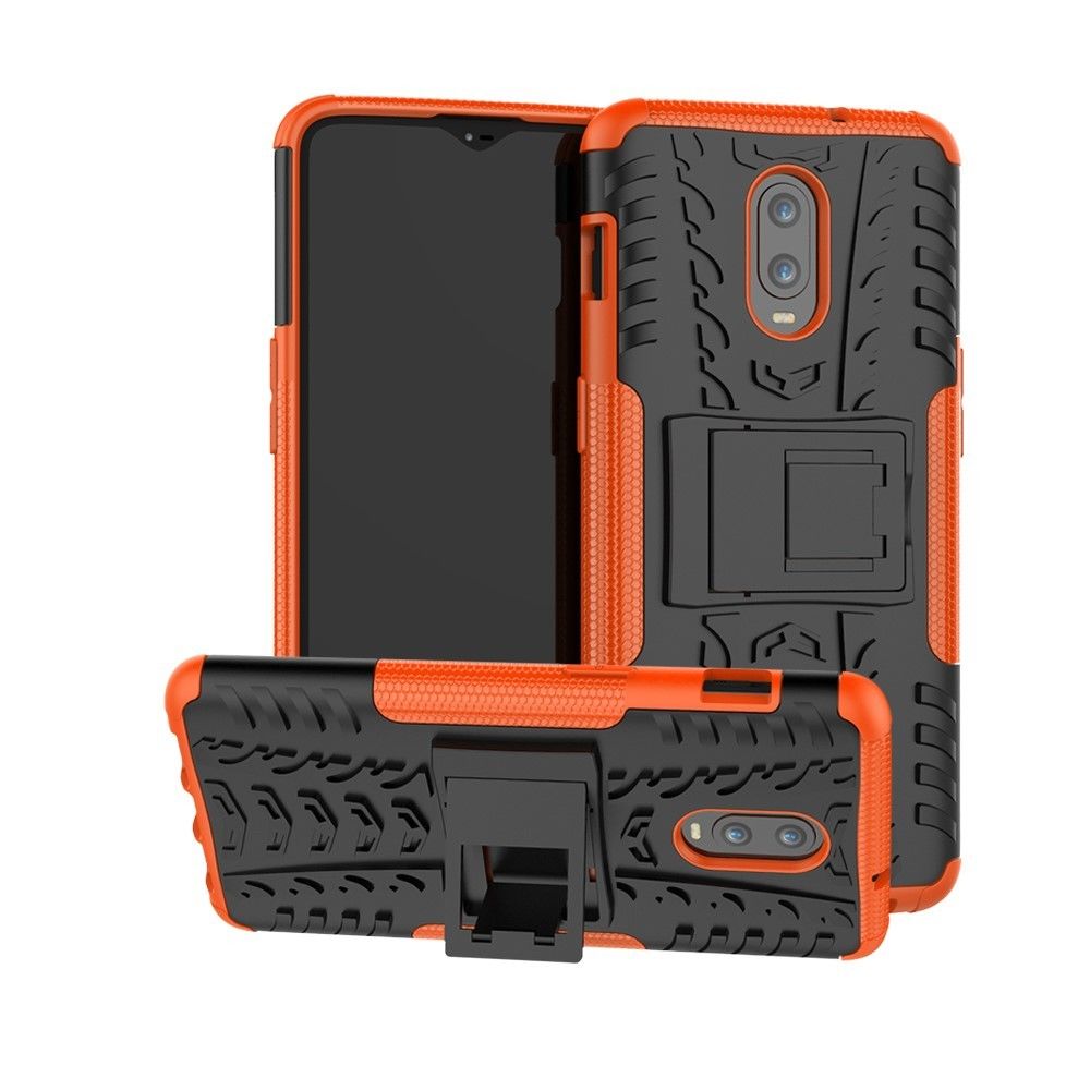 marque generique - Coque en TPU Pneu 2 en 1 hybride orange pour votre OnePlus 6T - Autres accessoires smartphone