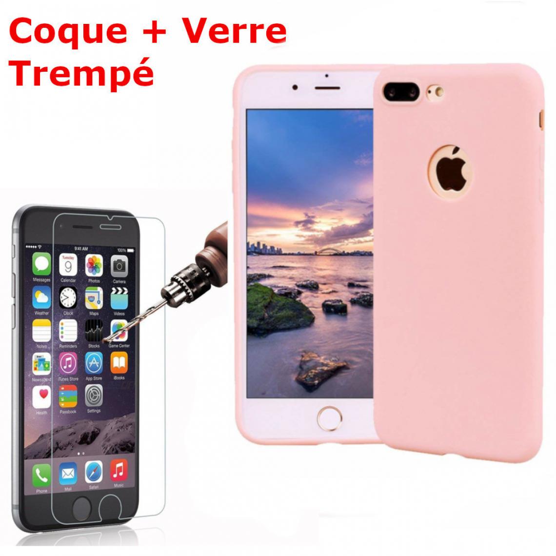 Little Boutik - Coque Silicone pour iPhone SE 2020 Rose Antichoc + 2 Verres Trempes Little Boutik ? Couleur : - Coque, étui smartphone