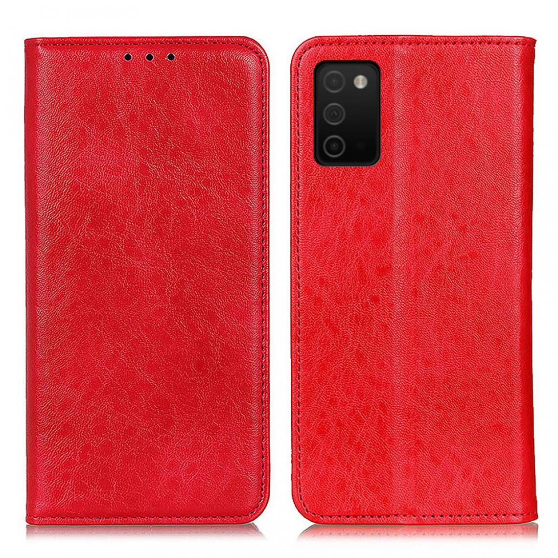 Other - Etui en PU Peau de cheval fou auto-absorbée avec support rouge pour votre Samsung Galaxy A03s - Coque, étui smartphone