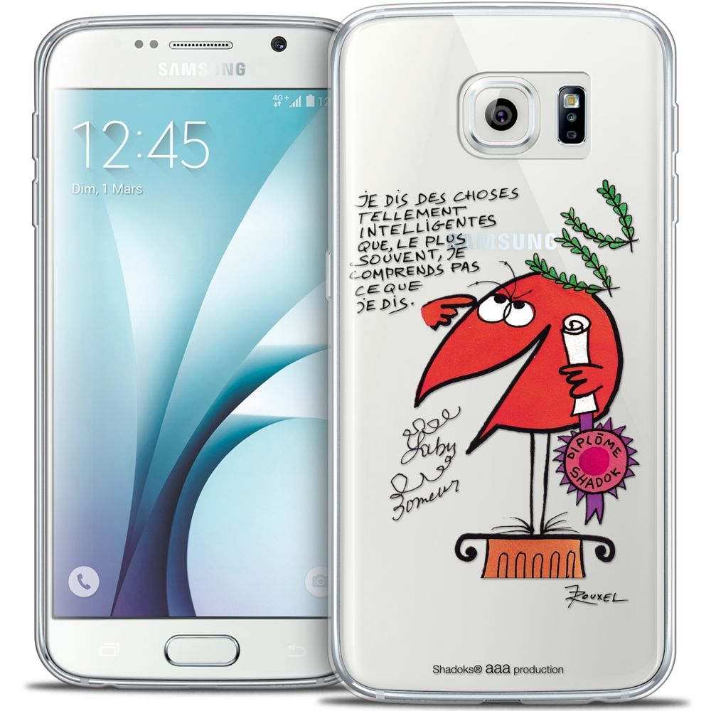 Caseink - Coque Housse Etui Samsung Galaxy S6 [Crystal HD Collection Les Shadoks ? Design Intelligent - Rigide - Ultra Fin - Imprimé en France] - Coque, étui smartphone