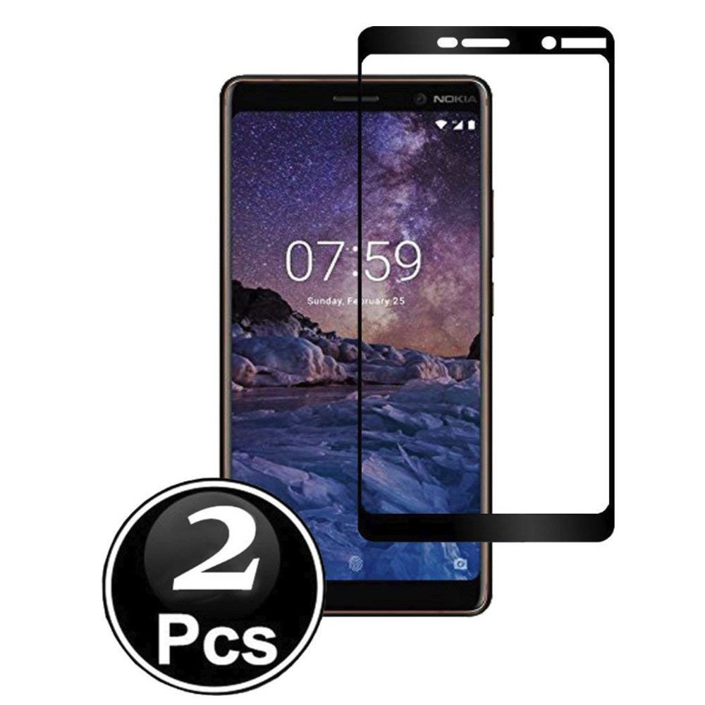 marque generique - Nokia 7 plus Vitre protection d'ecran en verre trempé incassable protection integrale Full 3D Tempered Glass FULL GLUE - [X2-Noir] - Autres accessoires smartphone