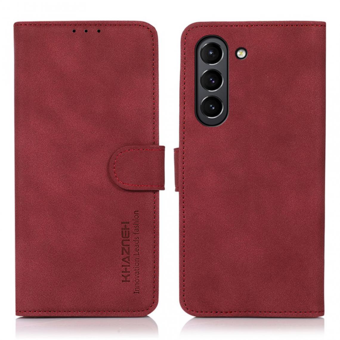 Other - Etui en PU avec support rouge pour votre Samsung Galaxy S21 FE/S21 Fan Edition - Coque, étui smartphone