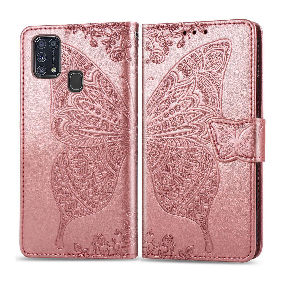 OtterBox - Samsung Galaxy M31 Housse Etui Coque de protection type portefeuille Papillon [Or Rose] - Coque, étui smartphone