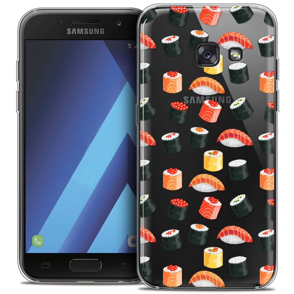 Caseink - Coque Housse Etui Samsung Galaxy A7 2017 A700 (5.7 ) [Crystal Gel HD Collection Foodie Design Sushi - Souple - Ultra Fin - Imprimé en France] - Coque, étui smartphone