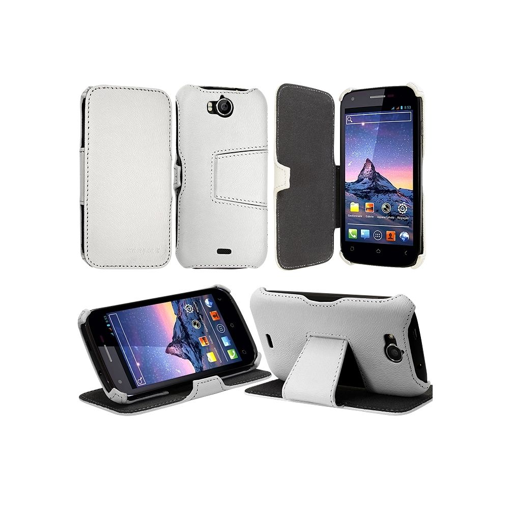 Karylax - Coque Housse Etui avec Rabat Latéral Fonction Support pour Wiko Cink Peax 2 couleur Blanc - Autres accessoires smartphone