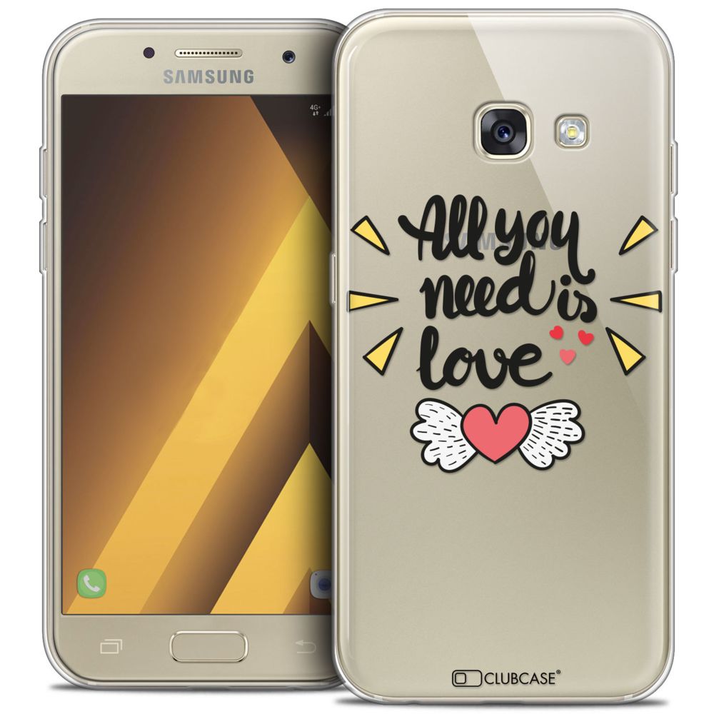 Caseink - Coque Housse Etui Samsung Galaxy A7 2017 A700 (5.7 ) [Crystal Gel HD Collection Love Saint Valentin Design All U Need Is - Souple - Ultra Fin - Imprimé en France] - Coque, étui smartphone