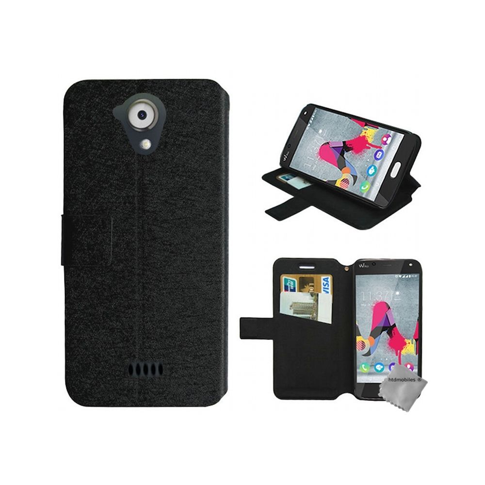 Htdmobiles - Housse etui coque pochette portefeuille pour Wiko U Feel Lite + film ecran - NOIR - Autres accessoires smartphone