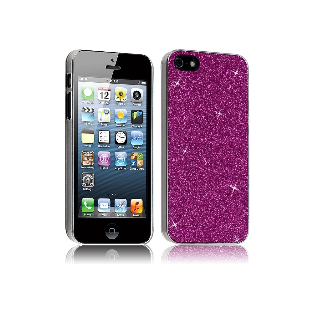 Karylax - Housse Etui Coque Rigide pour Apple iPhone 5 Style Paillette Couleur Rose Fushia - Autres accessoires smartphone