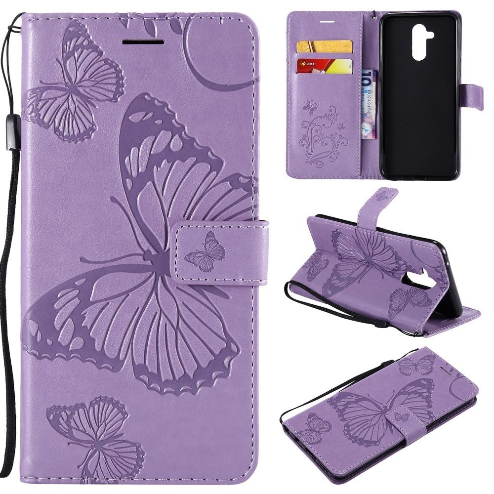 marque generique - Etui en PU fleur papillon violet pour votre Huawei Mate 20 Lite - Autres accessoires smartphone