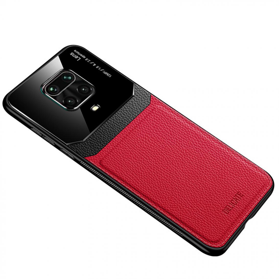 Shot - Coque Effet Cuir pour "XIAOMI Redmi Note 9 Pro" Plexiglass Protection (ROUGE) - Coque, étui smartphone