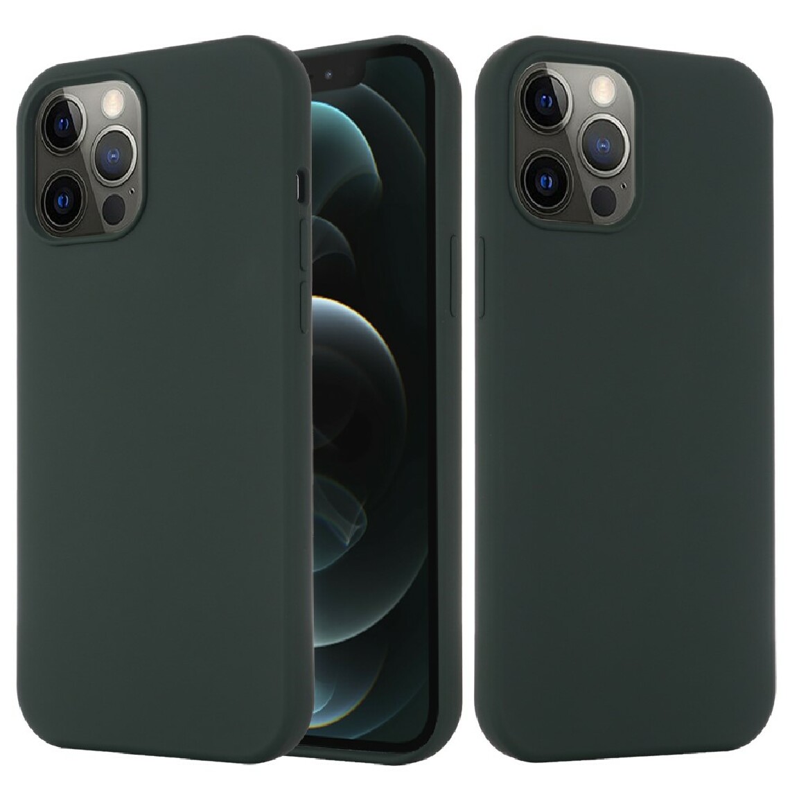 Other - Coque en silicone absorption magnétique liquide vert foncé pour votre Apple iPhone 12/12 Pro MagSafe - Coque, étui smartphone