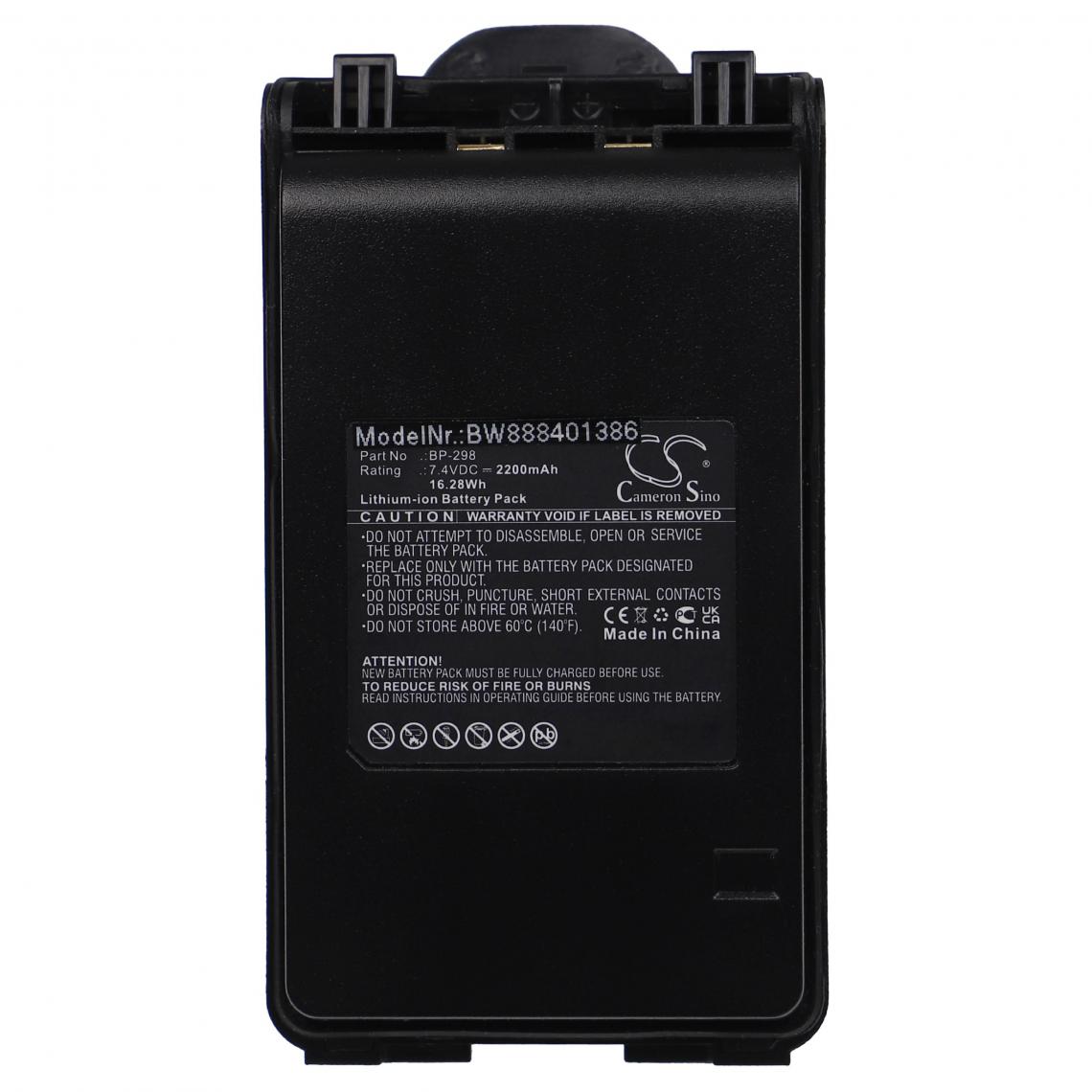 Vhbw - vhbw Batterie remplacement pour Icom BP-298 pour radio talkie-walkie (2 200mAh, 7,4V, Li-ion) - Autres accessoires smartphone