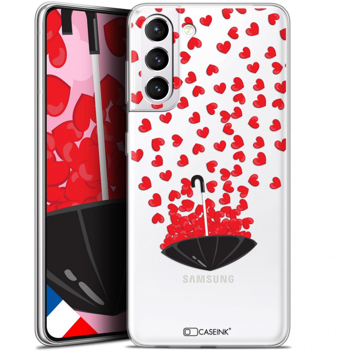 Caseink - Coque Pour Samsung Galaxy S21 (6.2 ) [Gel HD Collection Love Saint Valentin Design Parapluie d'Amour - Souple - Ultra Fin - Imprimé en France] - Coque, étui smartphone