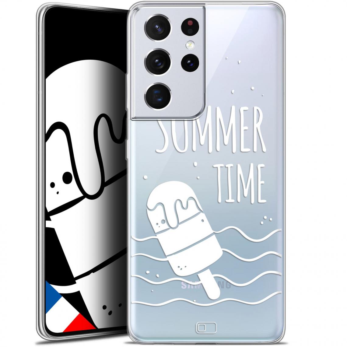 Caseink - Coque Pour Samsung Galaxy S21 Ultra (6.8 ) [Gel HD Collection Summer Design Summer Time - Souple - Ultra Fin - Imprimé en France] - Coque, étui smartphone