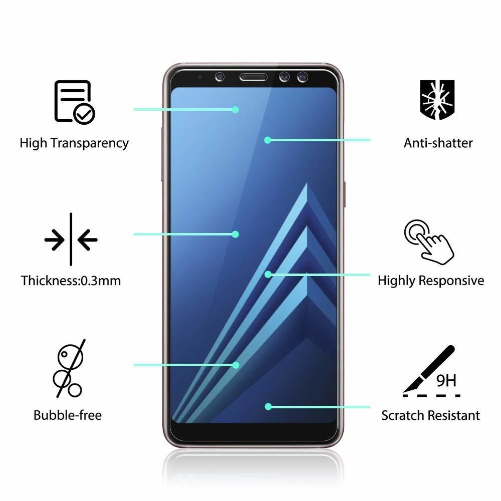 marque generique - Samsung Galaxy A8 2018 Vitre protection d'ecran en verre trempé incassable lot de [X1] Glass - Autres accessoires smartphone