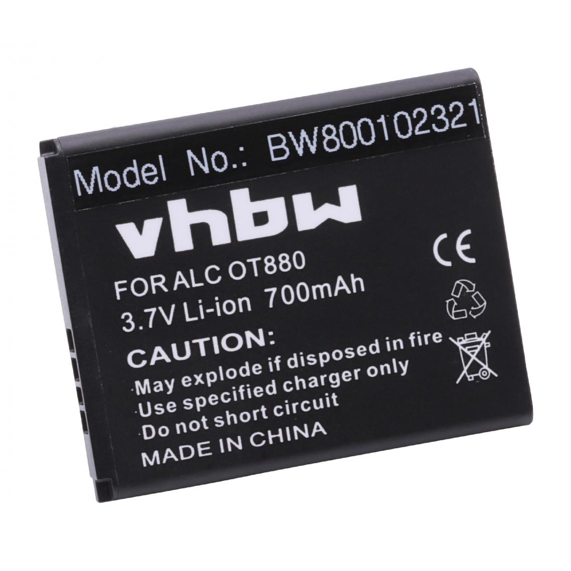 Vhbw - vhbw batterie compatible avec Alcatel One Touch OT-907D, OT-907N, OT-A392, OT-A392G, OT-C60, OT871A, OT880 smartphone (700mAh, 3.7V, Li-Ion) - Batterie téléphone
