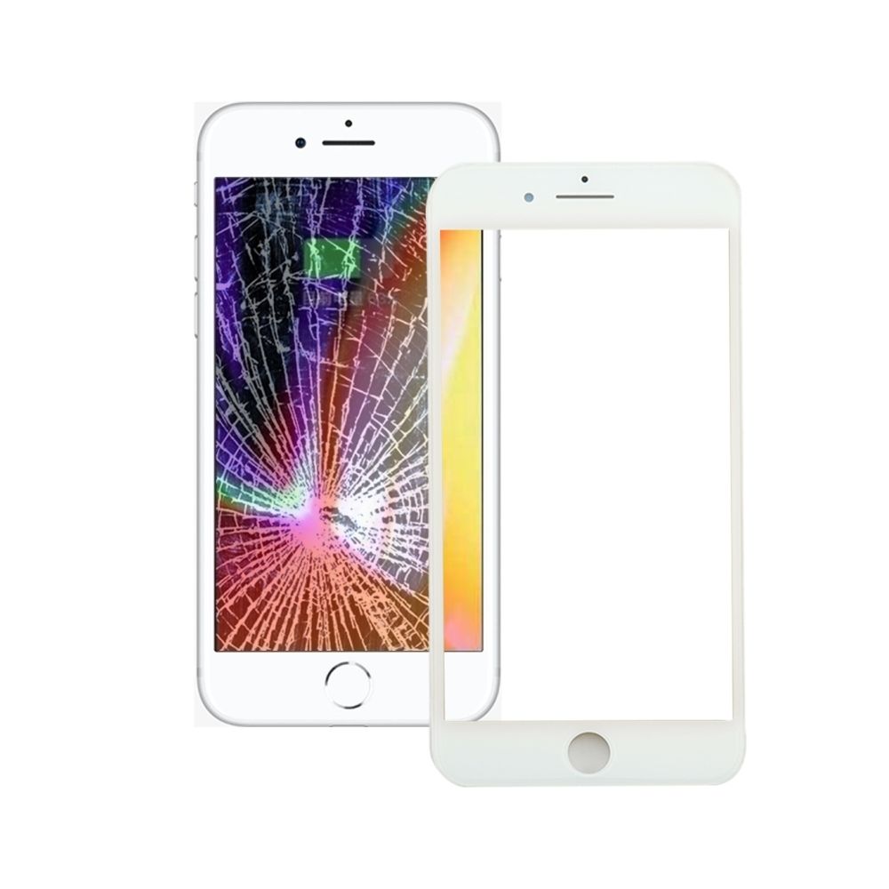 Wewoo - Pour iPhone 8 Plus Écran blanc Avant Lentille En Verre Extérieur avec Cadre Avant LCD pièce détachée - Autres accessoires smartphone