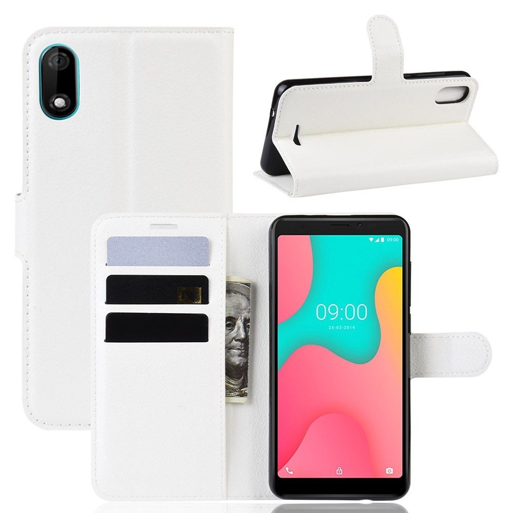 marque generique - Etui en PU blanc avec support pour votre Wiko Y60 - Coque, étui smartphone