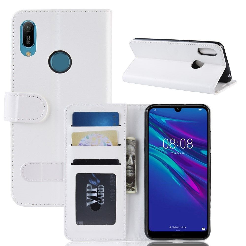 marque generique - Etui en PU support de cheval fou blanc pour votre Huawei Y6 (2019) - Coque, étui smartphone