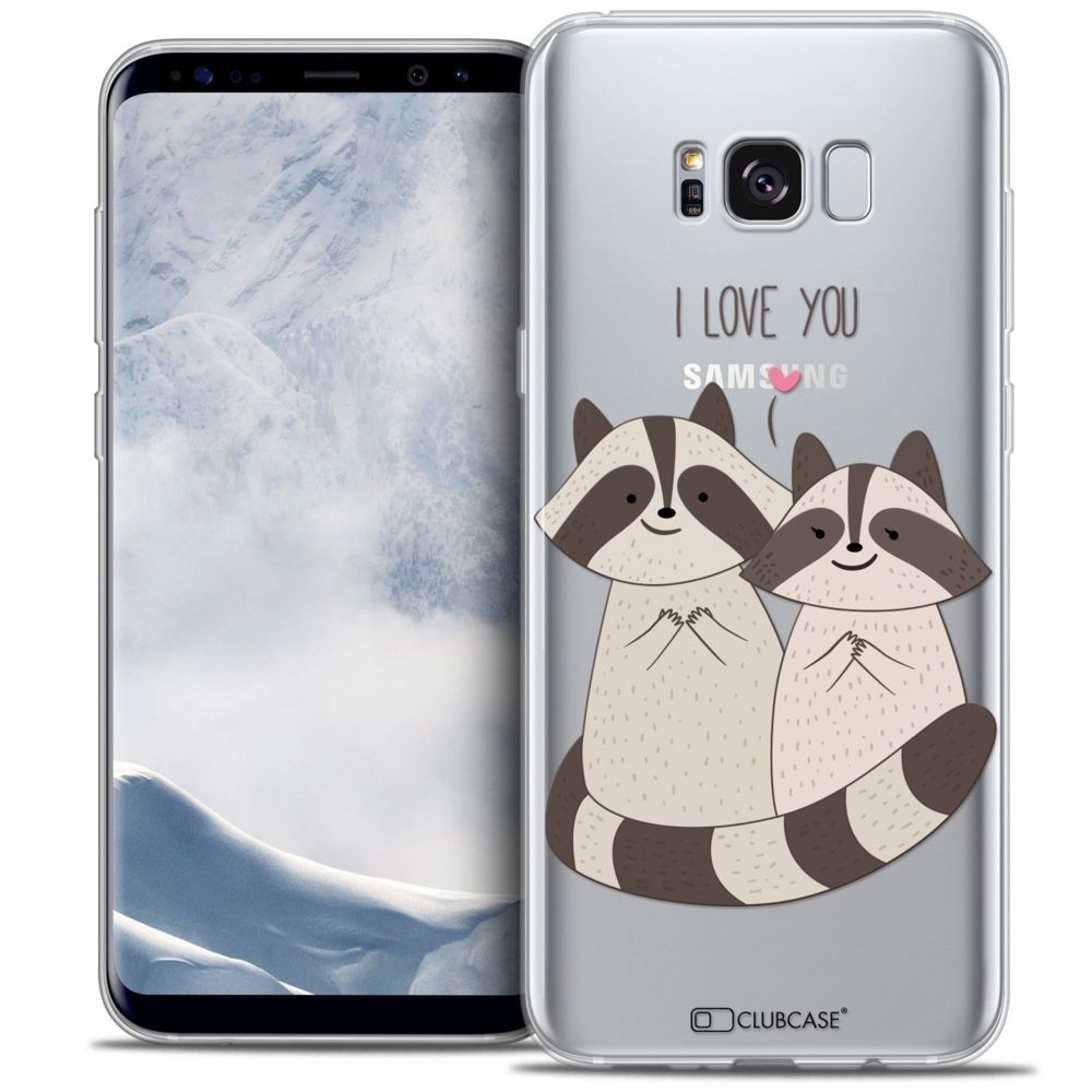 Caseink - Coque Housse Etui Samsung Galaxy S8+/ Plus (G955) [Crystal Gel HD Collection Sweetie Design Racoon Love - Souple - Ultra Fin - Imprimé en France] - Coque, étui smartphone