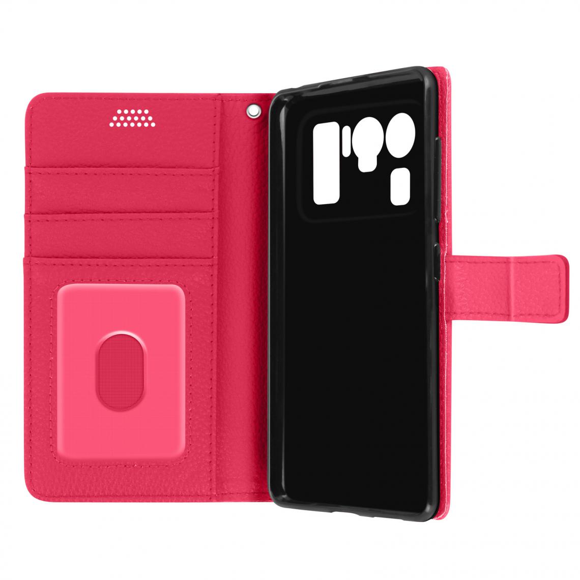 Avizar - Housse Xiaomi Mi 11 Ultra 5G Aspect Grainé Folio Stand Vidéo Rose - Coque, étui smartphone