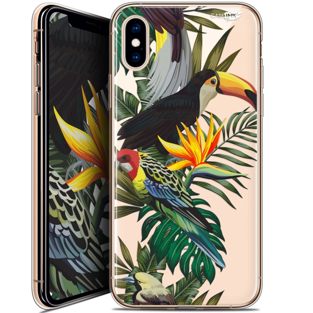 Caseink - Coque arrière Apple iPhone Xs / X (5.8 ) Crystal Gel HD [ Nouvelle Collection - Souple - Antichoc - Imprimé en France] Toucan Tropical - Coque, étui smartphone