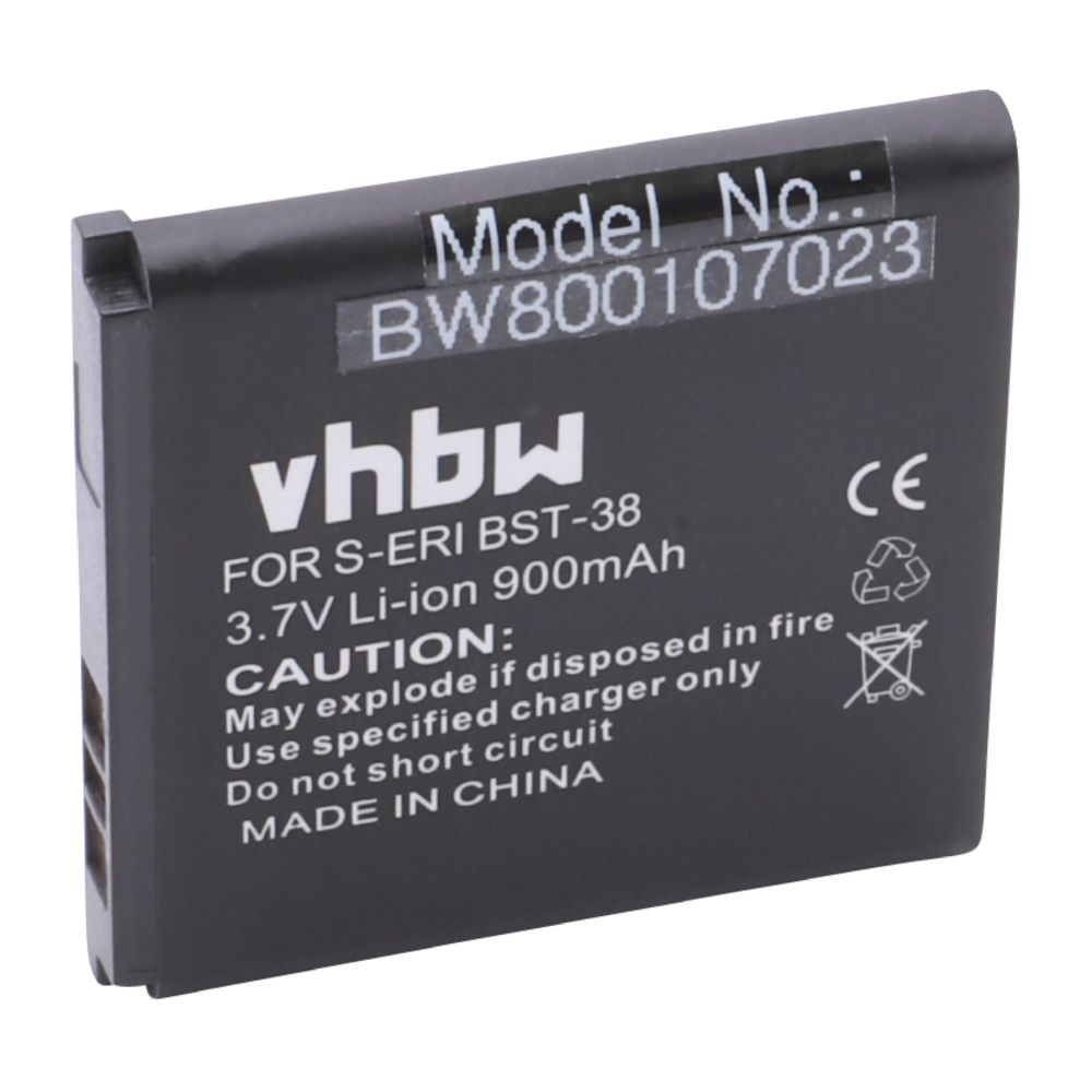 Vhbw - Batterie vhbw 900mAh (3.7V) pour téléphone portable, Smartphone SonyEricsson W150 Yendo, W580, W580a, W580c, W580i, W760C, W760i. Remplace: BST-38. - Batterie téléphone