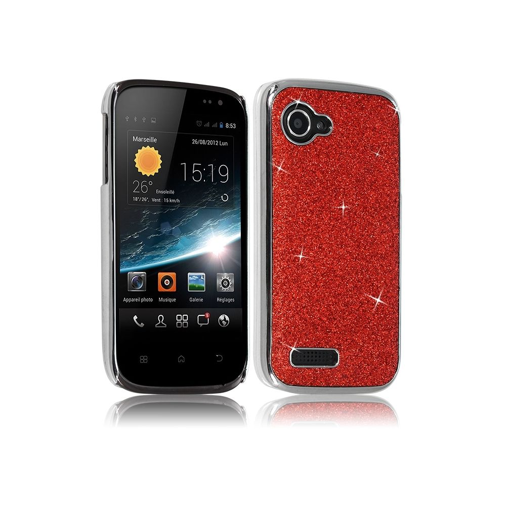 Karylax - Housse Etui Coque Rigide pour Wiko Cink Slim Style Paillette Couleur Rouge - Autres accessoires smartphone