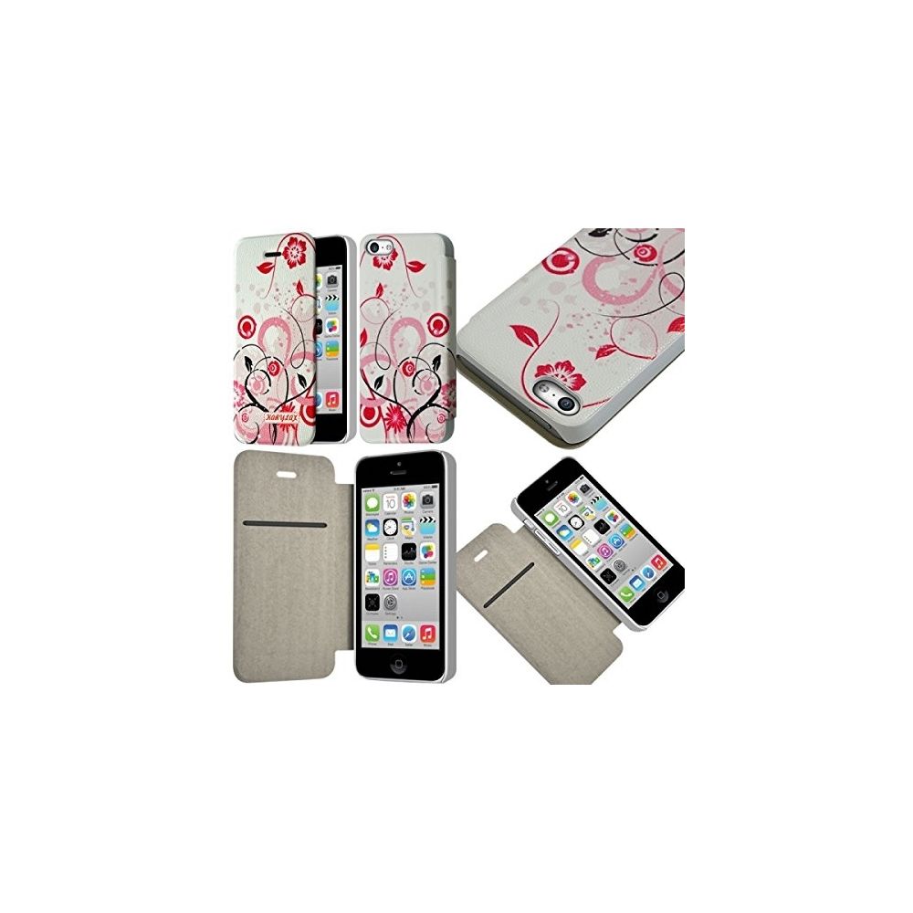 Karylax - Coque Etui à rabat porte-carte pour Apple iPhone 5C avec motif HF30 + Film de Protection - Autres accessoires smartphone