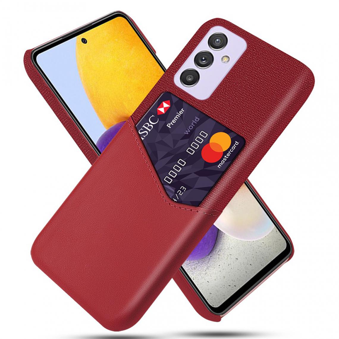 Other - Coque en TPU Conception bien protégée de la texture avec porte-carte rouge pour votre Samsung Galaxy A82 5G/Quantum 2 - Coque, étui smartphone