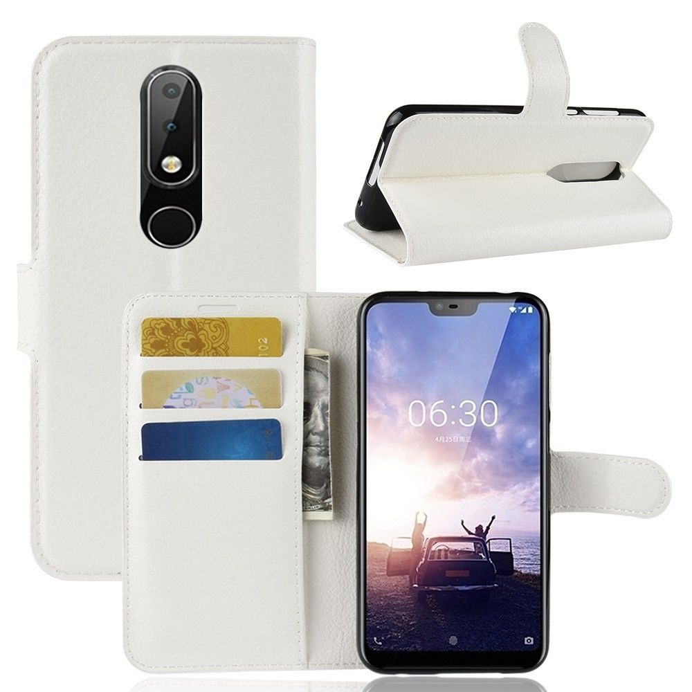 marque generique - Etui en PU en blanc pour votre Nokia X6 (2018) - Autres accessoires smartphone
