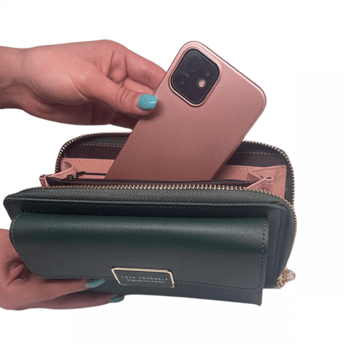Phonecare - Portefeuille / sac à bandoulière All-in-One pour Google - Vert foncé - Autres accessoires smartphone