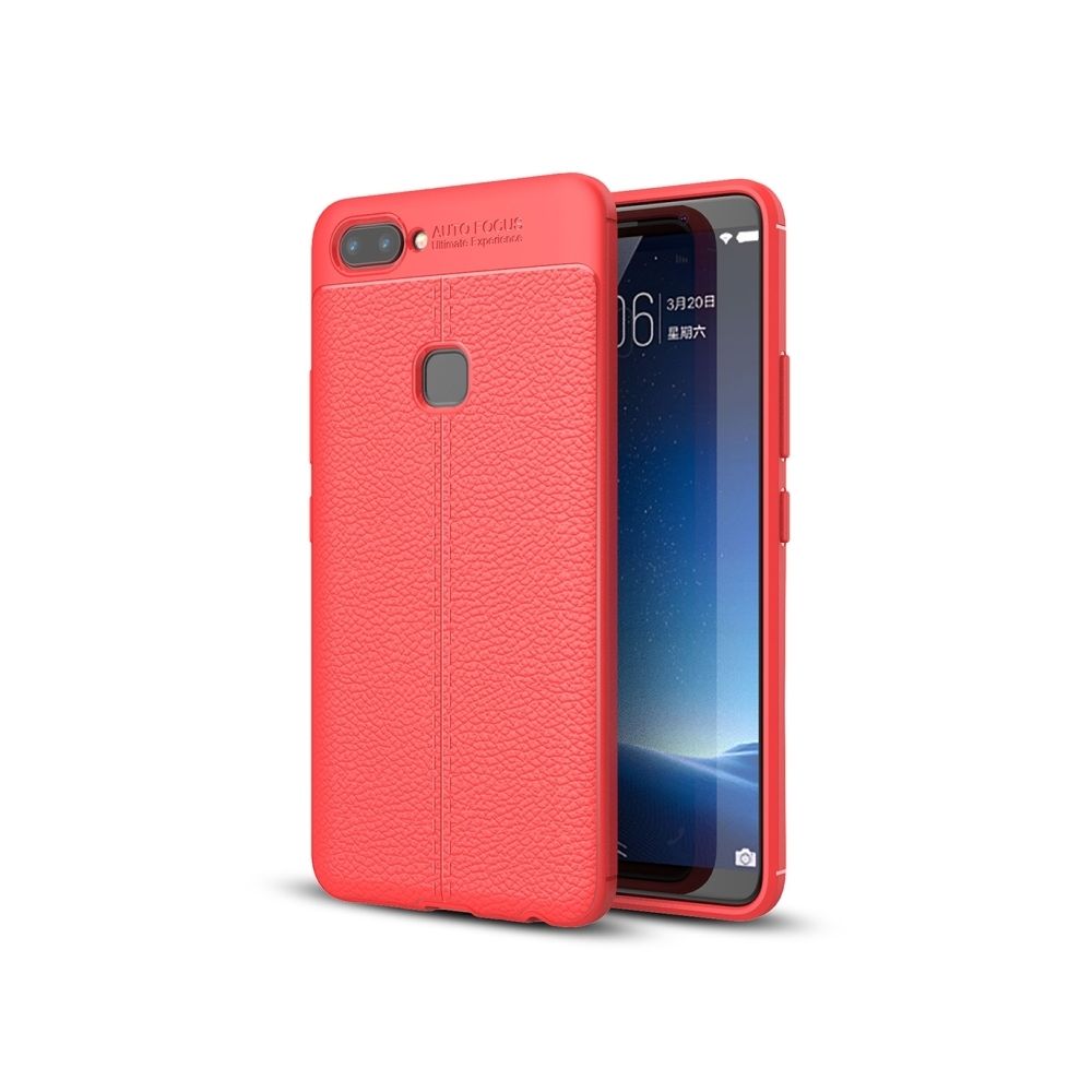 Wewoo - Coque rouge Vivo X20 Litchi Texture couverture complète TPU étui de protection arrière - Coque, étui smartphone