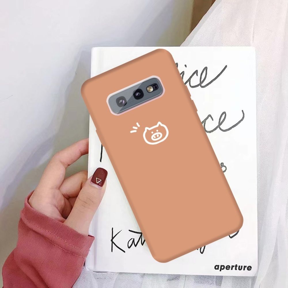 Wewoo - Coque Pour Samsung Galaxy S10e Little Pig Pattern Frosted TPU Housse de protection Coral Orange - Coque, étui smartphone