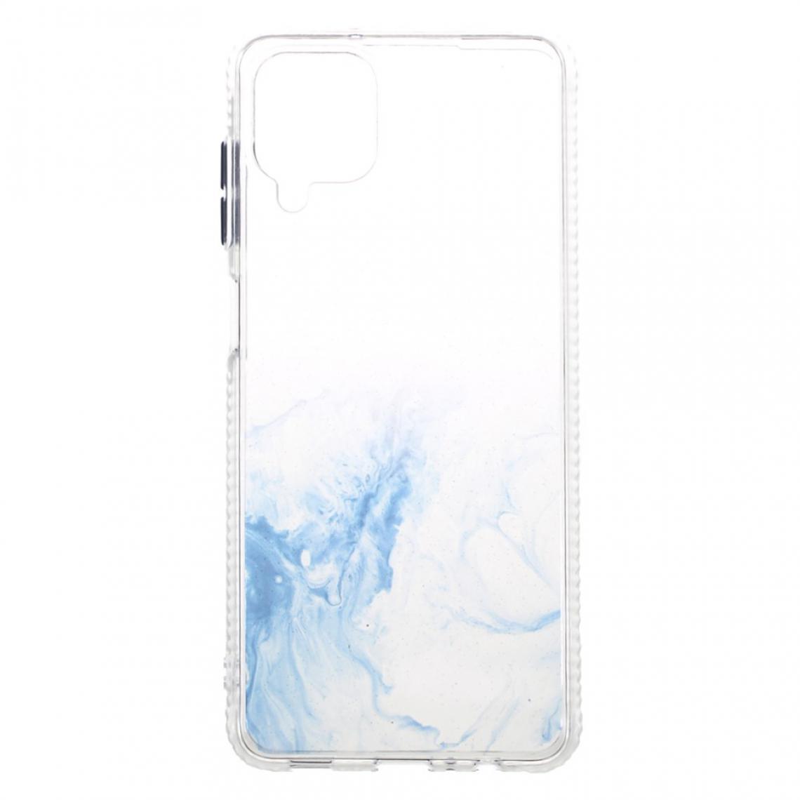 Other - Coque en TPU Acrylique bien protégé avec impression de motifs en marbre coloré bleu ciel pour votre Samsung Galaxy A12 - Coque, étui smartphone