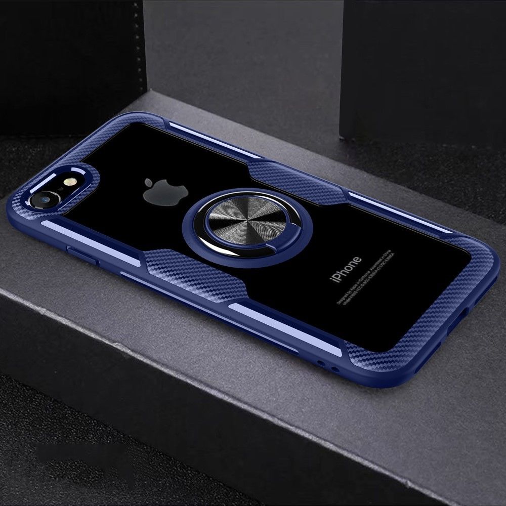 Generic - Coque en TPU avec béquille bleu/noir pour votre Apple iPhone SE (2nd Generation)/8/7 - Coque, étui smartphone