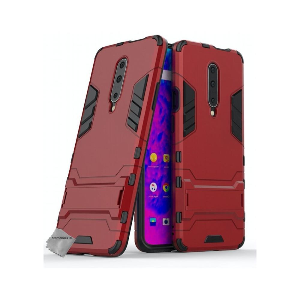Htdmobiles - Housse etui coque rigide anti choc pour OnePlus 7 Pro + film ecran - ROUGE - Autres accessoires smartphone