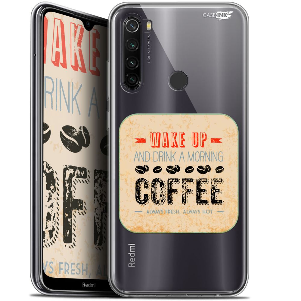 Caseink - Coque arrière Xiaomi Redmi Note 8T (6.3 ) Gel HD [ Nouvelle Collection - Souple - Antichoc - Imprimé en France] Wake Up With Coffee - Coque, étui smartphone