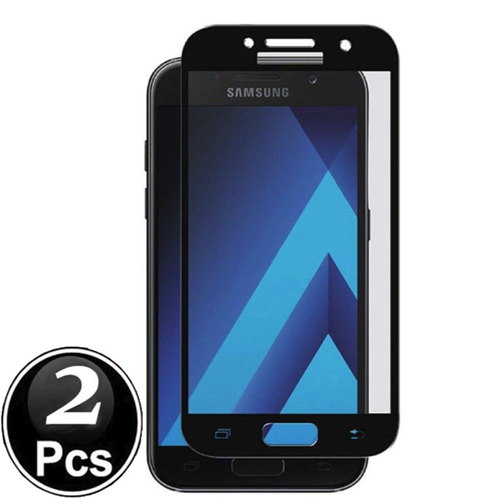 marque generique - Samsung Galaxy A3 2017 Vitre protection d'ecran en verre trempé incassable protection integrale Full 3D Tempered Glass FULL GLUE - [X2-Noir] - Autres accessoires smartphone