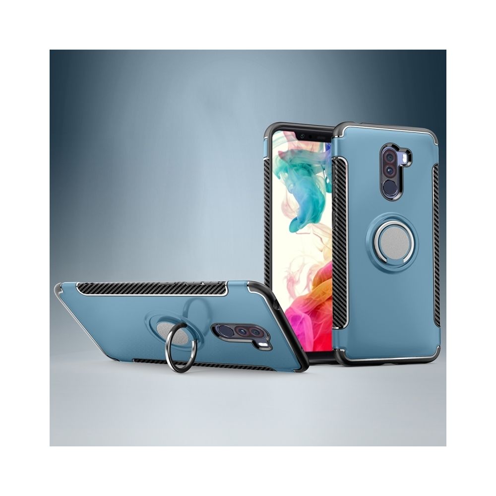 Wewoo - Boitier magnétique pour voiture avec anneau pivotant à 360 degrés pour Xiaomi Pocophone F1 (bleu marine) - Coque, étui smartphone